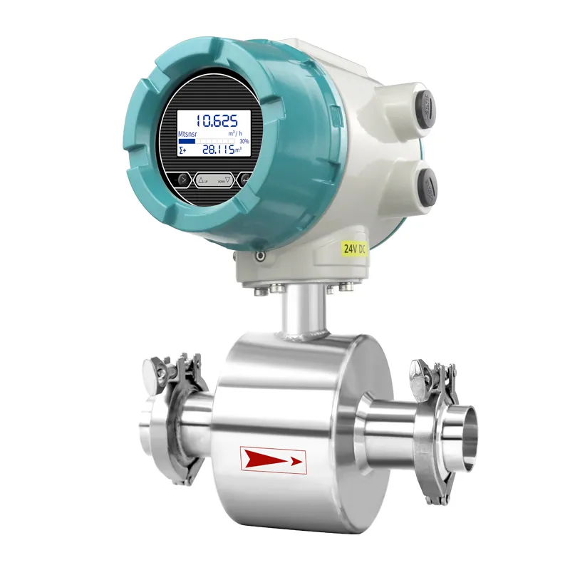 sanitary clamp electromagnetic flow meter for turbine water flow meter